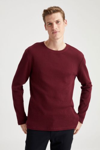 Bisiklet Yaka Slim Fit Uzun Kollu Basic Tişört