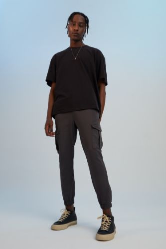 Oversize Fit Bisiklet Yaka Tişört