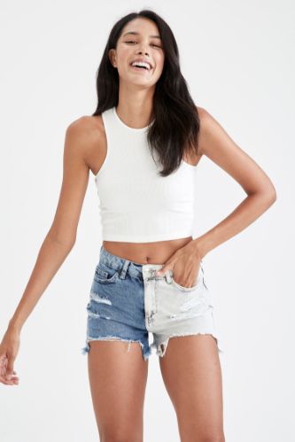 Halter Yaka Pamuklu Crop Top