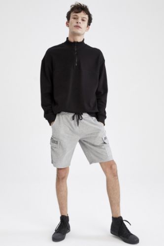 Slim Fit Kargo Cepli Şort