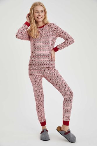 Kalp Desenli Pijama Altı