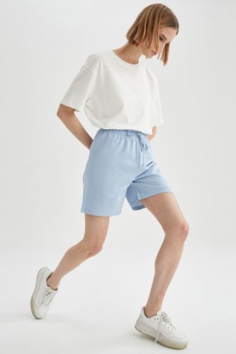 Beli Bağcıklı Relax Fit Bermuda Şort