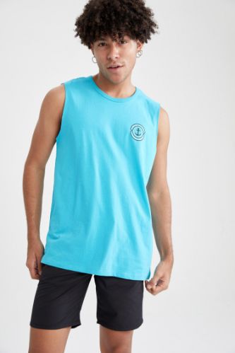 Regular Fit Baskılı Kolsuz Atlet