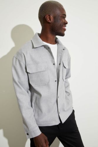 Oversize Fit Polo Yaka Gömlek Ceket