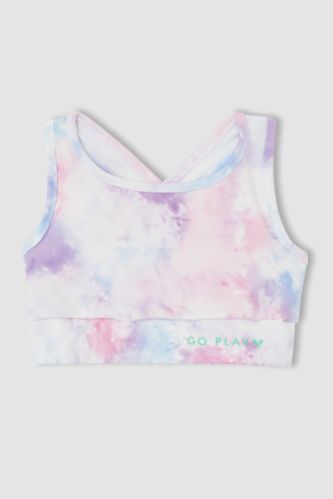 Kız Çocuk Batik Desenli Active Spor Bra Atlet