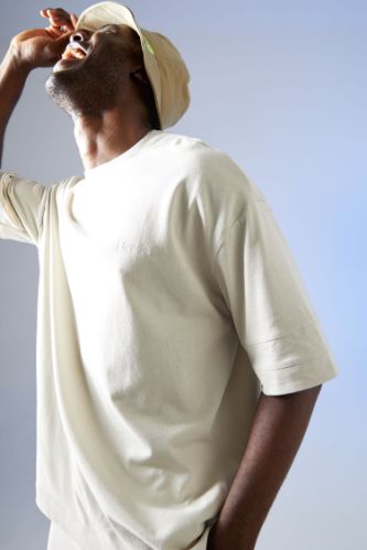 Oversize Fit Bisiklet Yaka Basic Kısa Kollu Tişört