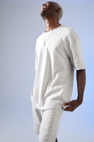 Oversize Fit Bisiklet Yaka Basic Kısa Kollu Tişört