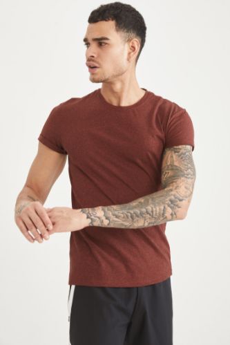 Ekstra Slim Fit Bisiklet Yaka Kısa Kollu Spor Tişört