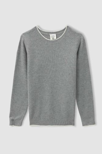 Erkek Çocuk Slim Fit Bisiklet Yaka Triko Kazak