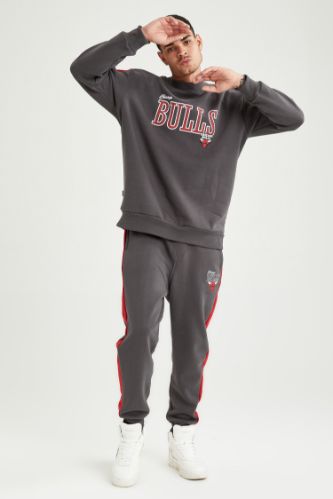 NBA Chicago Bulls Lisanslı Regular Fit Pamuklu Jogger Eşofman Altı