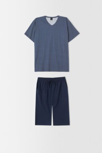 Regular Fit V Yaka Tişört ve Şort Pijama Takımı