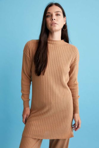Regular Fit Balıkçı Yaka Triko Tunik