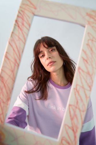 Relax Fit Renk Bloklu Sweat Tunik