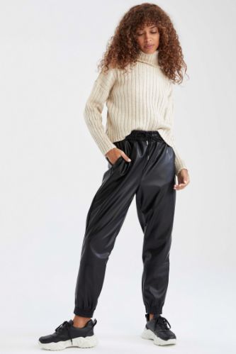 Suni Deri Jogger Pantolon