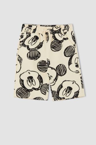 Erkek Çocuk Mickey Mouse Lisanslı Esnek Belli Bermuda Şort