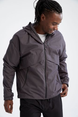 Regular Fit Kapüşonlu Polar Astarlı Mont