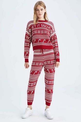 New Year Themed Knitwear Jogger Trousers