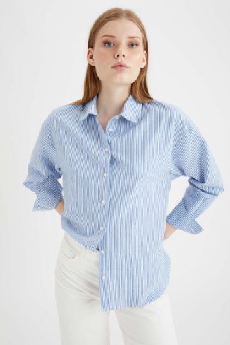 Çizgili Loose Fit Gömlek