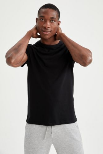 Slim Fit Bisiklet Yaka Basic Pijama Üstü