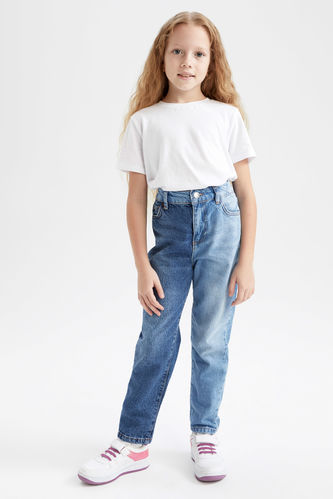 Girl Mom Fit Five Pocket Jean Trousers