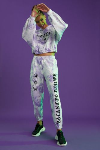 Loose Fit Batik Desenli Mistik Baskılı Jogger Eşofman Altı