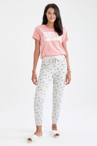 Hayvan Baskılı Relax Fit Jogger Pijama Altı