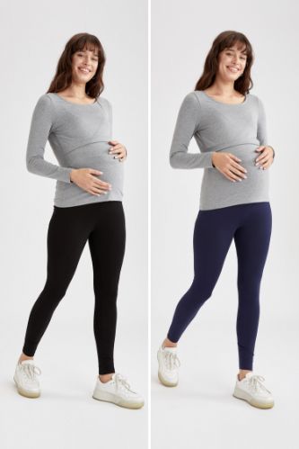 Skinny Fit Pamuklu 2'li Hamile Taytı