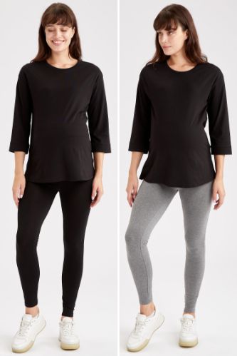 Skinny Fit Pamuklu 2'li Hamile Taytı