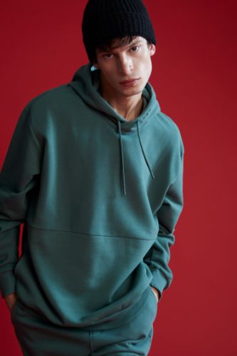 Oversize Fit Kapüşonlu İçi Yumuşak Tüylü Uzun Kollu Sweatshirt