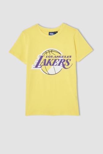 Erkek Çocuk NBA Lisanslı Los Angeles Lakers Baskılı Kısa Kollu Tişört