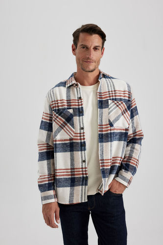 Relax Fit Plaid Long Sleeve Shirt