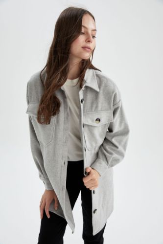 Oversize Fit Flanel Oduncu Gömlek Ceket