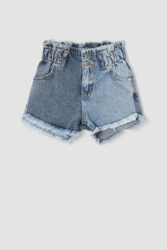 Kız Çocuk Mom Fit Jean Şort