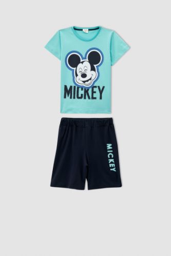 Erkek Çocuk Mickey Mouse Lisanslı Kısa Kollu Tişört Ve Şort Takımı