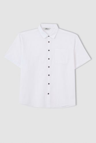 Büyük Beden Regular Fit Basic Kısa Kollu Gömlek