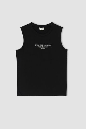 Erkek Çocuk Relax Fit Slogan Baskılı Atlet