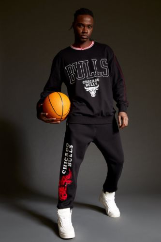 NBA Chicago Bulls Lisanslı Oversize Fit Jogger Eşofman Altı