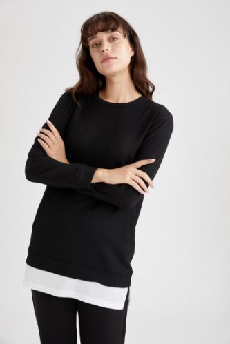 Relax Fit Bürümcük Kumaşlı Poplin Kumaş Detaylı Tunik