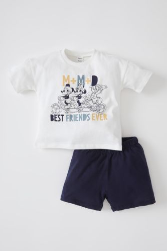 Unisex Mickey Mouse Lisanslı Kısa Kollu Tişört Ve Şort Takımı