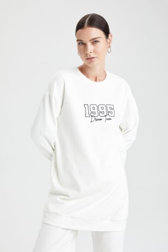 Regular Fit Baskılı Sweat Tunik