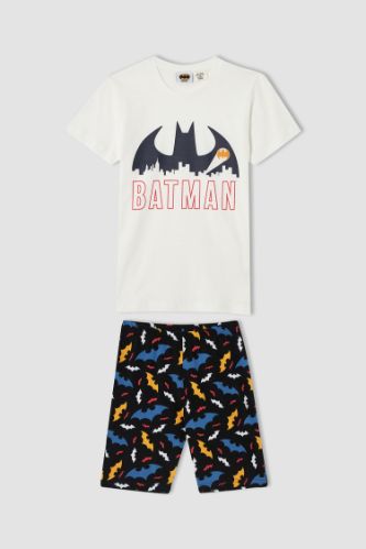 Erkek Çocuk Batman Lisanslı Kısa Kollu Pijama Takımı