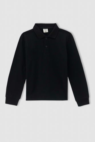 Erkek Çocuk Basic Polo Yaka Uzun Kollu Tişört
