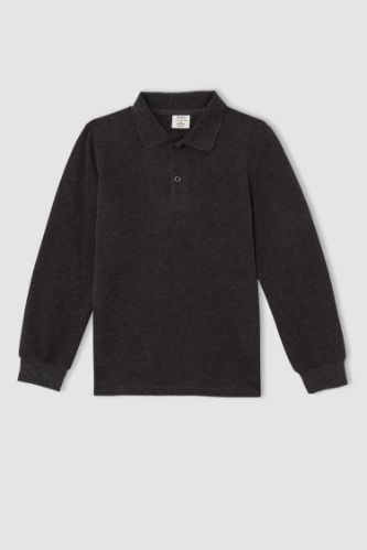 Erkek Çocuk Regular Polo Yaka Uzun Kollu Tişört