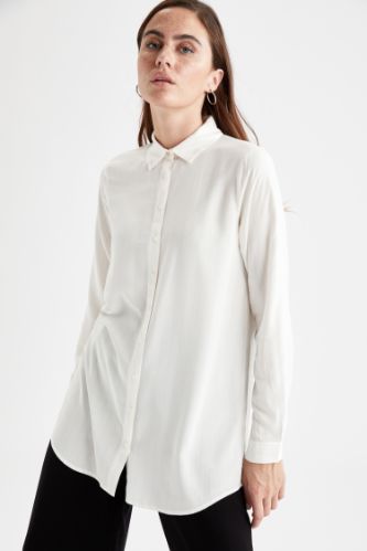 Basic Relax Fit Dokuma Gömlek Tunik