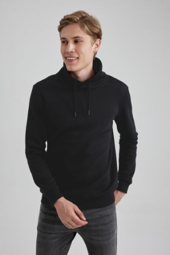 Sweat- Shirt Coupe Régulière Col Châle Manche Longue