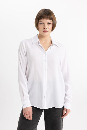 Regular Fit Shirt Collar Long Sleeve Shirt