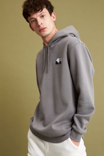 Regular Fit Hayvan Desenli Uzun Kollu Sweatshirt
