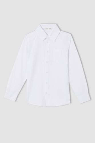 Erkek Çocuk Slim Fit Uzun Kollu Pamuklu Gömlek