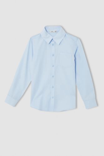 Erkek Çocuk Slim Fit Pamuklu Uzun Kollu Gömlek