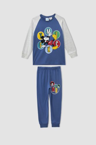 Erkek Çocuk Mickey Mouse Lisanslı Uzun Kollu Pijama Takımı